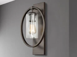 FEISS Wandleuchte MARLENA Aus Massivem Stahl In Bronze Mit Glas, Höhe 45,7cm -Heimbeleuchtung Angebote wandleuchte marlena aus massivem stahl in bronze m 2