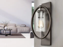 FEISS Wandleuchte MARLENA Aus Massivem Stahl In Bronze Mit Glas, Höhe 45,7cm -Heimbeleuchtung Angebote wandleuchte marlena aus massivem stahl in bronze m 4