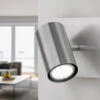 Trio Leuchten Wandleuchte MARLEY Aus Nickel Mattem Metall Mit Schwenkbarem Spot, GU10-Sockel
