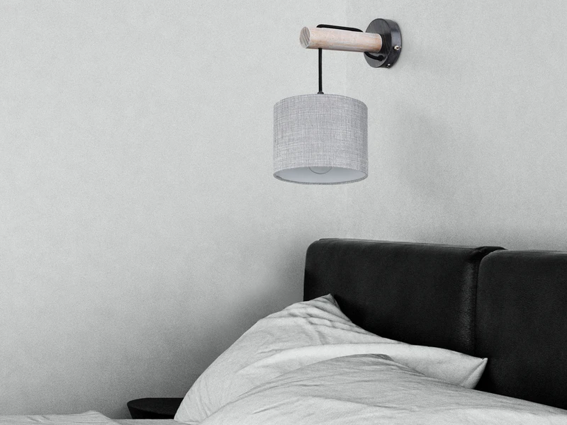 Globo Wandleuchte ROGERS Mit Holz Und Hängendem Stoffschirm Ø18cm 7 Globo Wandleuchte ROGERS Mit Holz Und Hängendem Stoffschirm Ø18cm – Bild 7