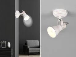 Trio Leuchten Wandstrahler STEAM 1 Flammig Mit Verstellbarem Metallschirm In Weiß, Ø 8cm