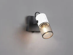 Trio Leuchten Wandstrahler TOSH Mit Schalter, Holz Weiß Und Drahtgeflecht